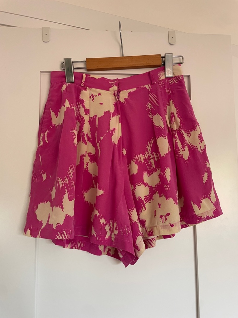 Yumi Kim Fuchsia Silk Piko Shorts